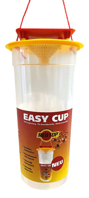 REDTOP® Easy Cup Fliegenfalle 750 ml, wiederverwendbar inkl. Lockstoff