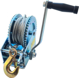 Handwinde mit 10 m Drahtseil 6mm Ø verzinkt