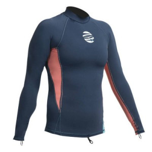 Uv tröja långärmad navy/koral rashguard dam - Gul (Storlek: 36)