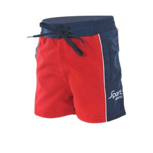 Badshorts till barn röd/blå (Storlek: 86/92 cl)