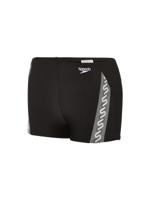 Badbyxa herr Monogram Aquashort svart/vit från speedo (Storlek: 28" = XS)