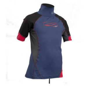 Uv tröja kortärmad barn rashguard blå/röd - Gul (Storlek: 116 cl)