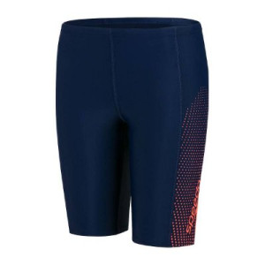 Badbyxor pojk jammer logo svart/röd - Speedo (Storlek: 128 cl = 8 år)