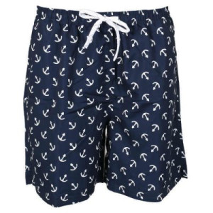 Badshorts herr marin med vit ankare (Storlek: - XL)