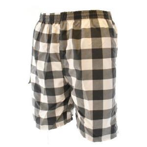 Badshorts herr grå rutiga (Storlek: XXL)