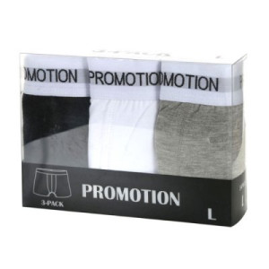 Kalsonger boxer herr grå/vit/svart - Promotion (Storlek: S)