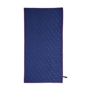 Microfiberhandduk marin/röd med ankare 80 x 160cm
