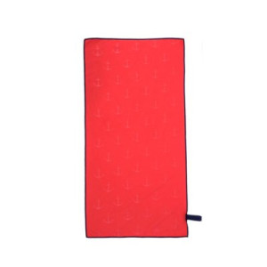 Microfiberhandduk röd ankare 80 x 40 cm