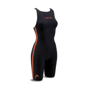 Tävlingsbaddräkt Liquid Fire Knee Vector Open Back sv/or- Head (Storlek: DE 36)