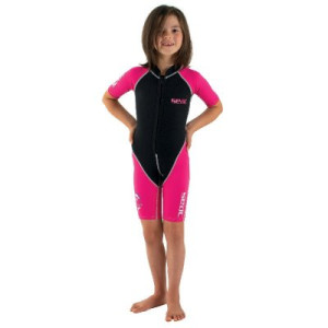 Våtdräkt barn Dolphin svart/rosa 1.5 mm - Seac (Storlek: 13 år)