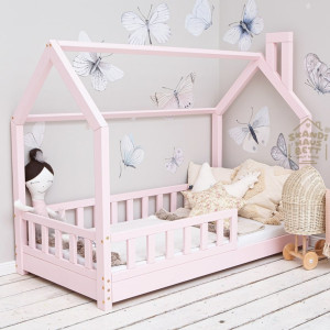 HAUSBETT Kinderbett mit Rausfallschutz Farben BELL NUO (Betten Dimension: 80x190 cm, Schornstein: NEIN)