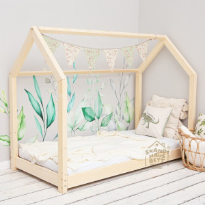 HAUSBETT Kinderbett Naturholz BELL (Betten Dimension: 90x200 cm)