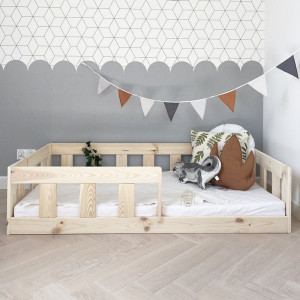 Bodenbett Kinderbett BAJO Kiefer Massiv (Betten Dimension: 80x200 cm)