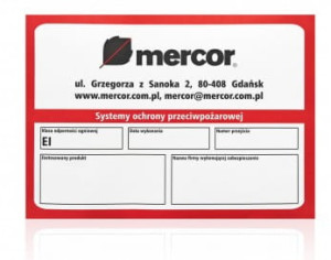 Etykieta naklejka do oznaczania przepustów MERCOR