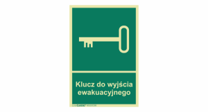 Znak "Klucz do wyjścia ewakuacyjnego" Bold