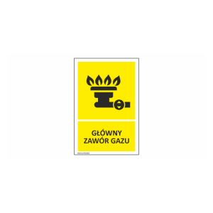 Znak "Główny zawór gazu" Bold