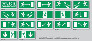 Piktogram do oprawy oświetlenia awaryjnego 150 x 300 Signproject