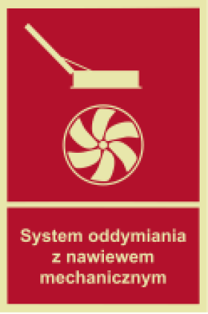 Znak "System oddymiania z nawiewem mechanicznym" Bold