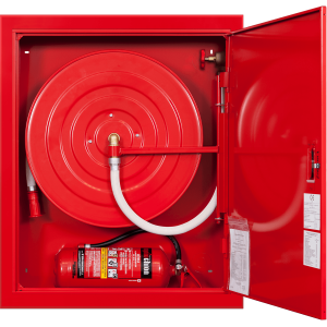 Hydrant wewnętrzny FIT z wężem półsztywnym DN 25 z gaśnicą pod zwijadłem