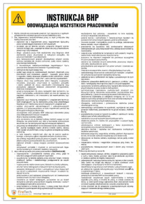 Znak "Instrukcja BHP obowiązująca wszystkich pracowników" Signproject
