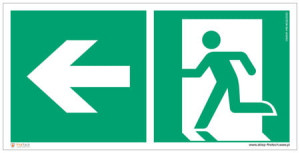 Znak "Kierunek do wyjścia ewakuacyjnego w lewo" Signproject
