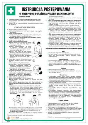 Znak "Instrukcja postępowania w wypadku porażenia prądem elektrycznym" Signproject