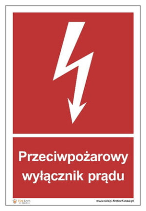 Znak "Przeciwpożarowy wyłącznik prądu" Signproject