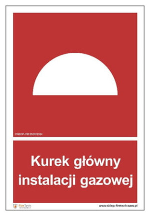 Znak "Kurek główny instalacji gazowej" Signproject