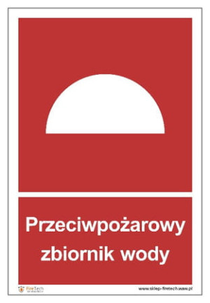 Znak "Przeciwpożarowy zbiornik wody" Signproject