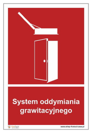Znak "System oddymiania grawitacyjnego" Signproject