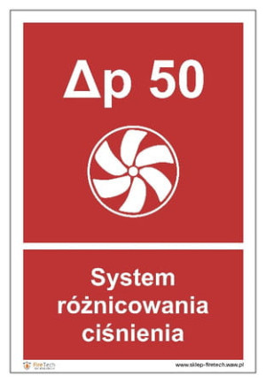 Znak "System różnicowania ciśnienia" Signproject