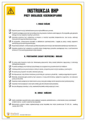 Znak "Instrukcja BHP przy obsłudze kserokopiarki" Signproject