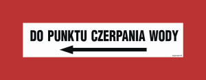 Znak "Do punktu czerpania wody w lewo" Signproject