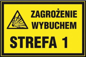 Znak "Zagrożenie wybuchem. Strefa 1" Signproject