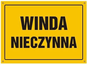 Znak "Winda nieczynna" Signproject