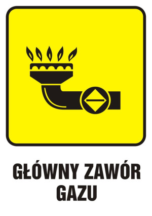 Znak "Główny zawór gazu" Signproject