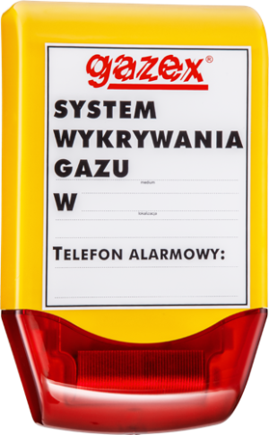 Sygnalizator optyczno-akustyczny syrena 110/103dB + lampa LED czerwona, 12V, IP44