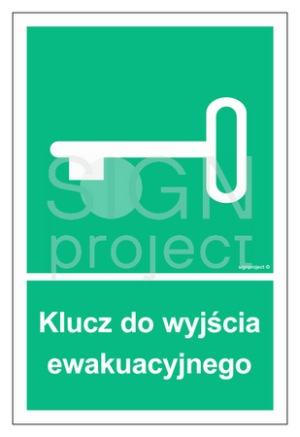 Znak "Klucz do wyjścia ewakuacyjnego" Signproject