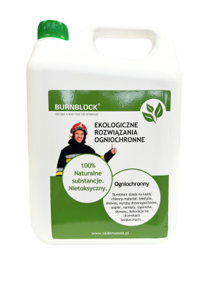 BURNBLOCK impregnat ppoż do drewna, tkanin i papieru | 5 L