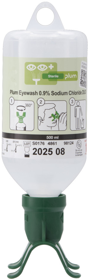 Płuczka do oczu Plum 0,9% NaCl — 500 ml (DUO)