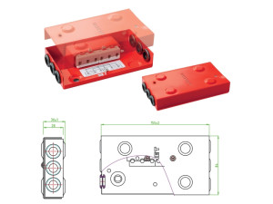 Puszka instalacyjna przeciwpożarowa rozgałęźna 3x2 0,5-6 mm2