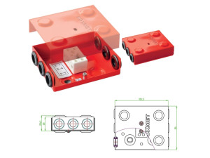 Puszka instalacyjna przeciwpożarowa przelotowo rozgałęźna z 2-3 zaciskami 0,5-6 mm2