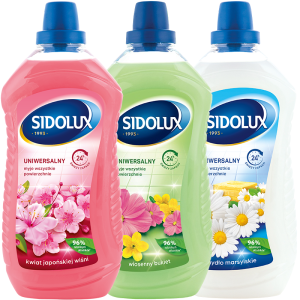 Zestaw SIDOLUX Uniwersalny płyn do mycia- kwiat japońskiej wiśni, mydło marsylskie, wiosenny bukiet - 3 x 1000 ml