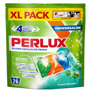 PERLUX żelowe kapsułki do prania uniwersalne 3w1 - 26 kapsułek doypack