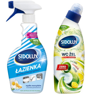Zestaw do łazienki SIDOLUX Łazienka i SIDOLUX WC żel cytryna z jaśminem