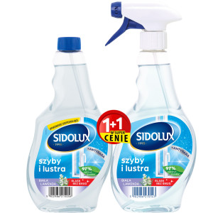 SIDOLUX płyn do mycia szyb i luster antypara - biała lawenda plus zapas - 1000 ml