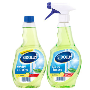 SIDOLUX Płyn do mycia szyb - cytrynowy plus zapas - 1000 ml