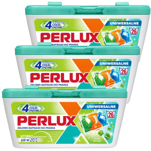 PERLUX żelowe kapsułki do prania uniwersalne 3w1 x3