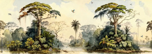 Fototapeta  Watercolor pattern wallpaper
