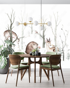 Fototapeta na ścianę Woodland animals set Owl